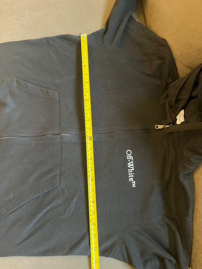 Moletom com capuz e zíper fino Caravag Arrow Off-White estilo masculino