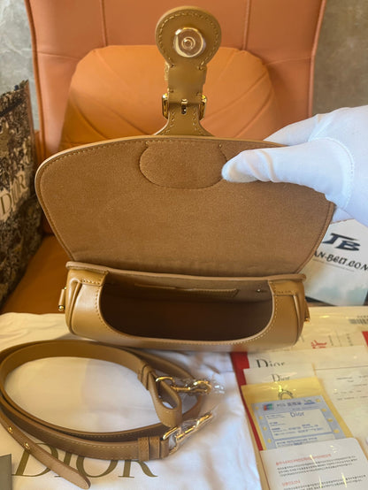 Petit sac Bobby en cuir marron Christian Dior