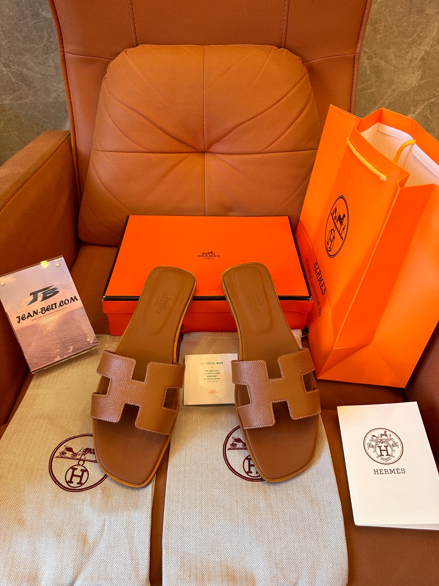 Sandales Hermès orans marron