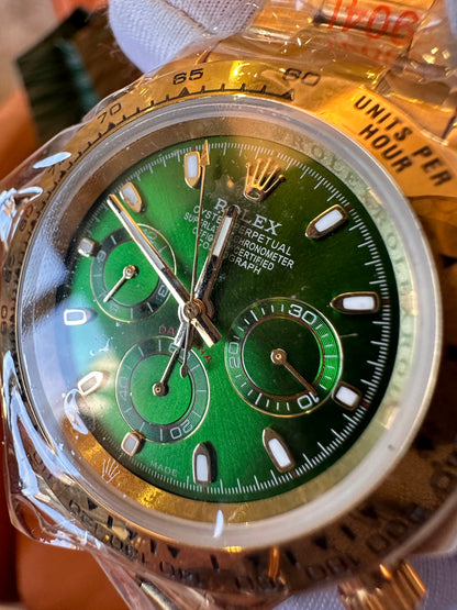 [Qualidade 3A] Rolex Cosmograph Daytona 116500ln mostrador verde pulseira dourada
