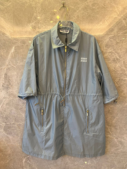 Robe mini en soie technique Miu Miu