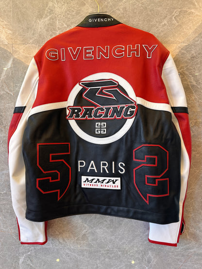 Givenchy calfskin full leather racer jacket