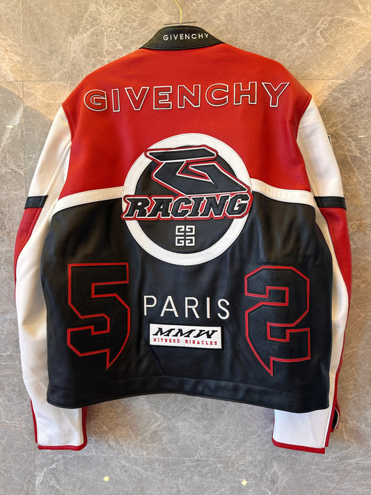 Chaqueta de carreras de piel de becerro de Givenchy