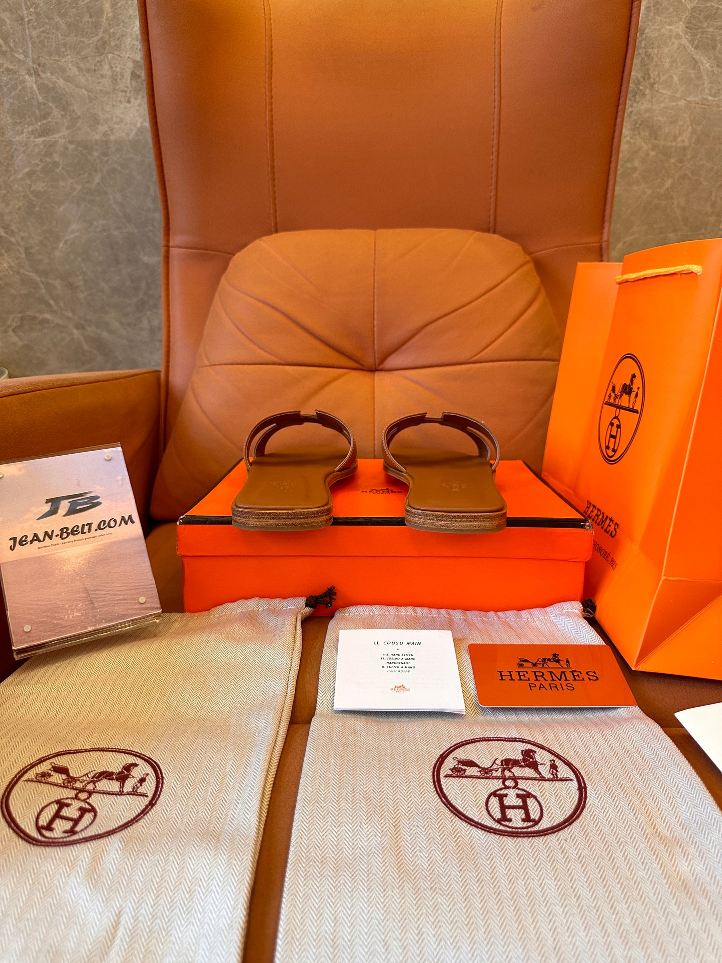 Sandales Hermès orans marron