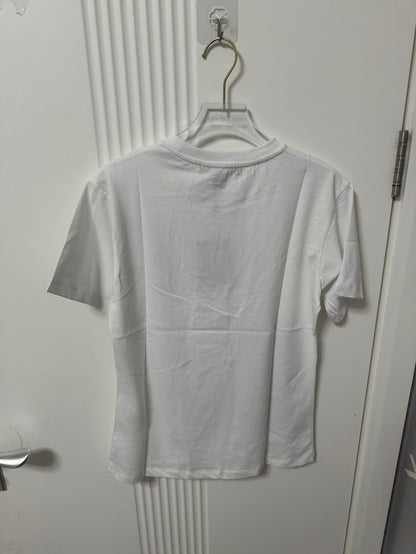 Camiseta Louis Vuitton con diseño de velero al atardecer en blanco leche para mujer