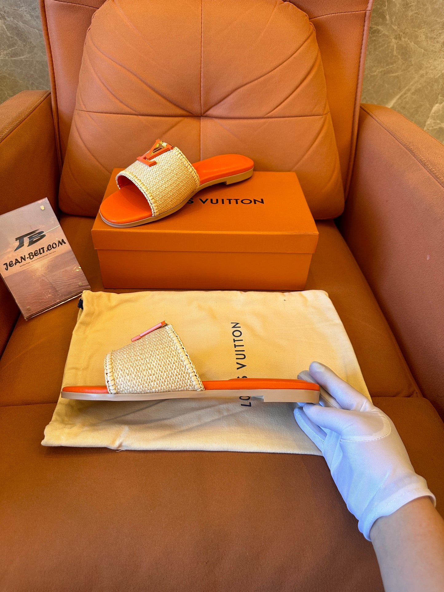 Louis Vuitton LV capri mule laranja