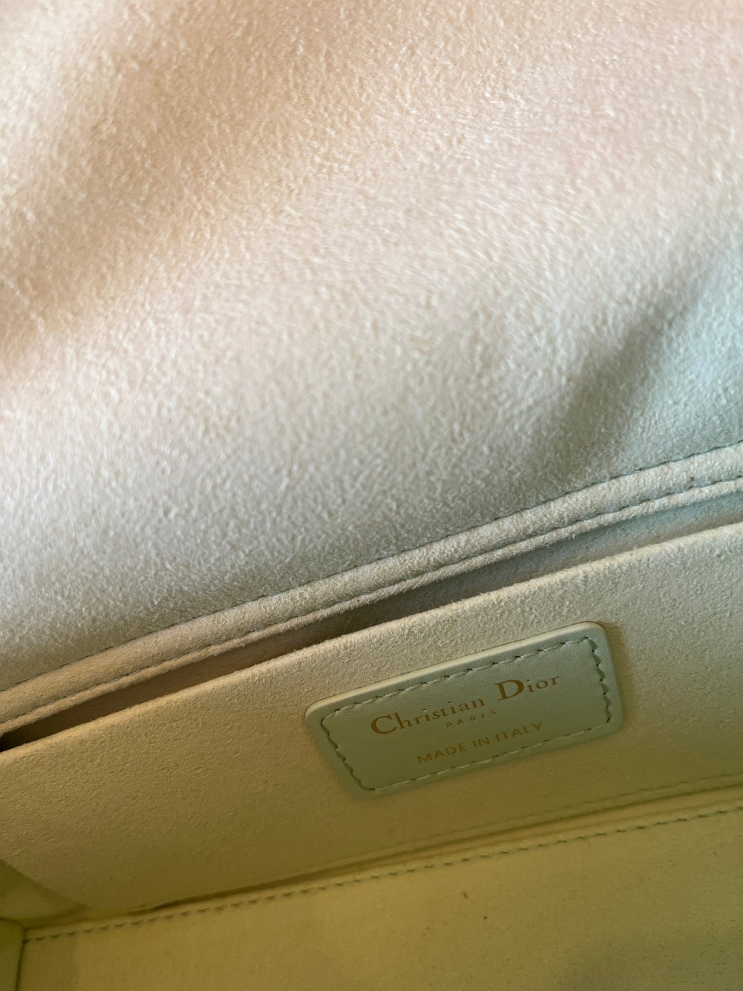 Christian Dior Lambskin Cannage Medium Lady D-Joy Pastel Peyote Green
