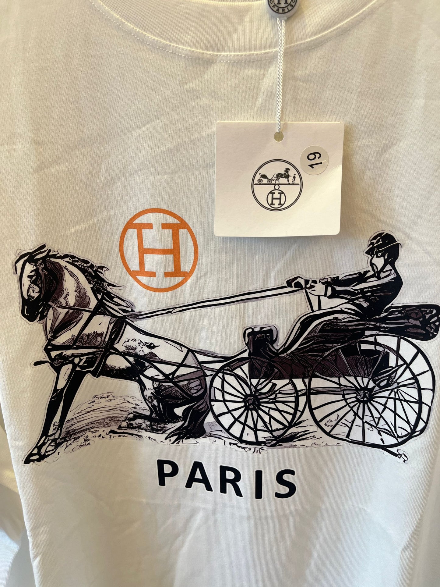 T-shirt en coton à manches courtes pour hommes Hermès Paris
