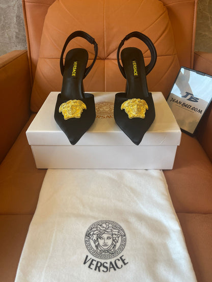 Versace gold medusa high heels