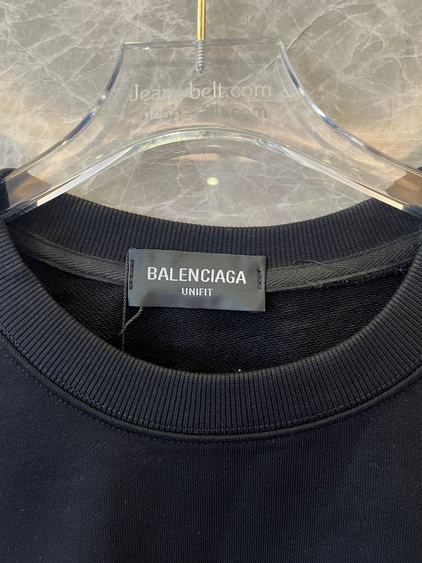 Sweat-shirt à col rond usé et lavé avec logo Lock Balenciaga