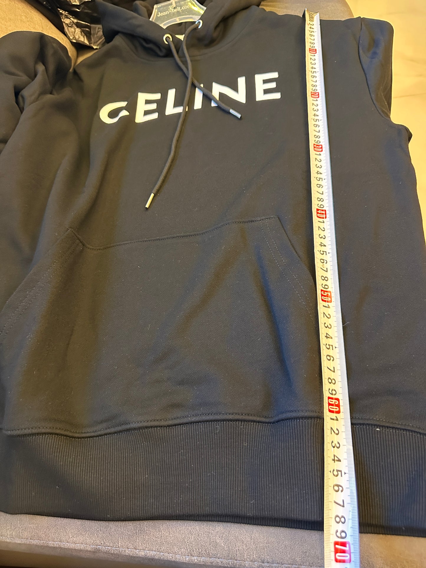 Sweat à capuche Celine en coton polaire noir