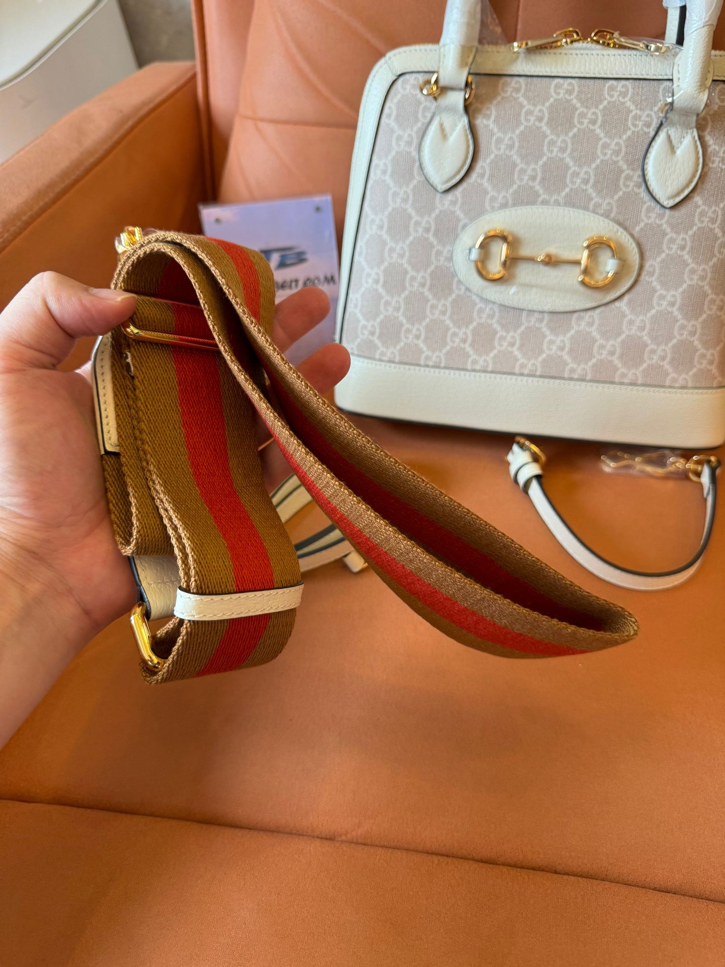 Gucci Horsebit 1995 GG Sueme Handbag