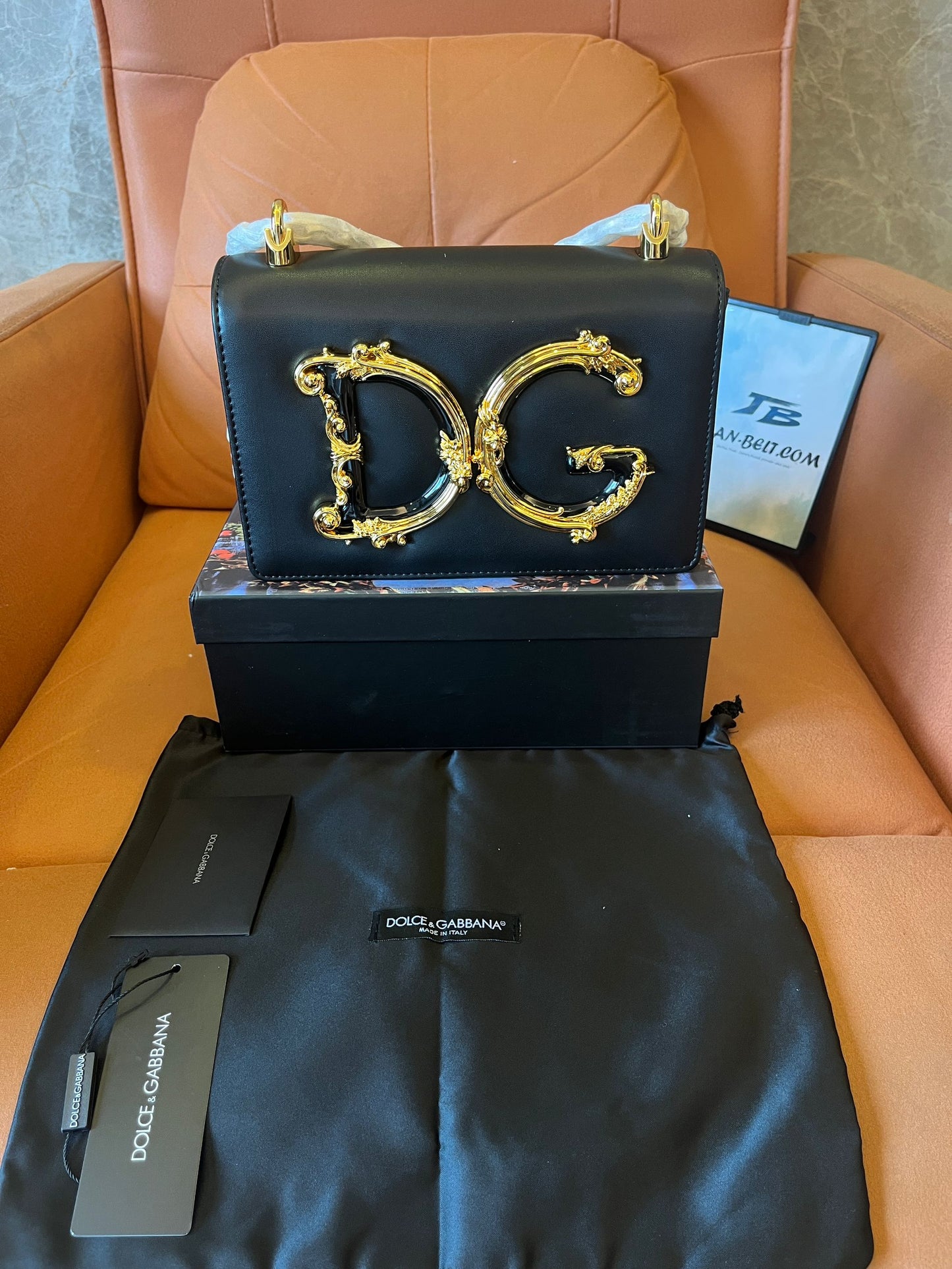 Sac bandoulière en cuir baroque Dolce&Gabbana