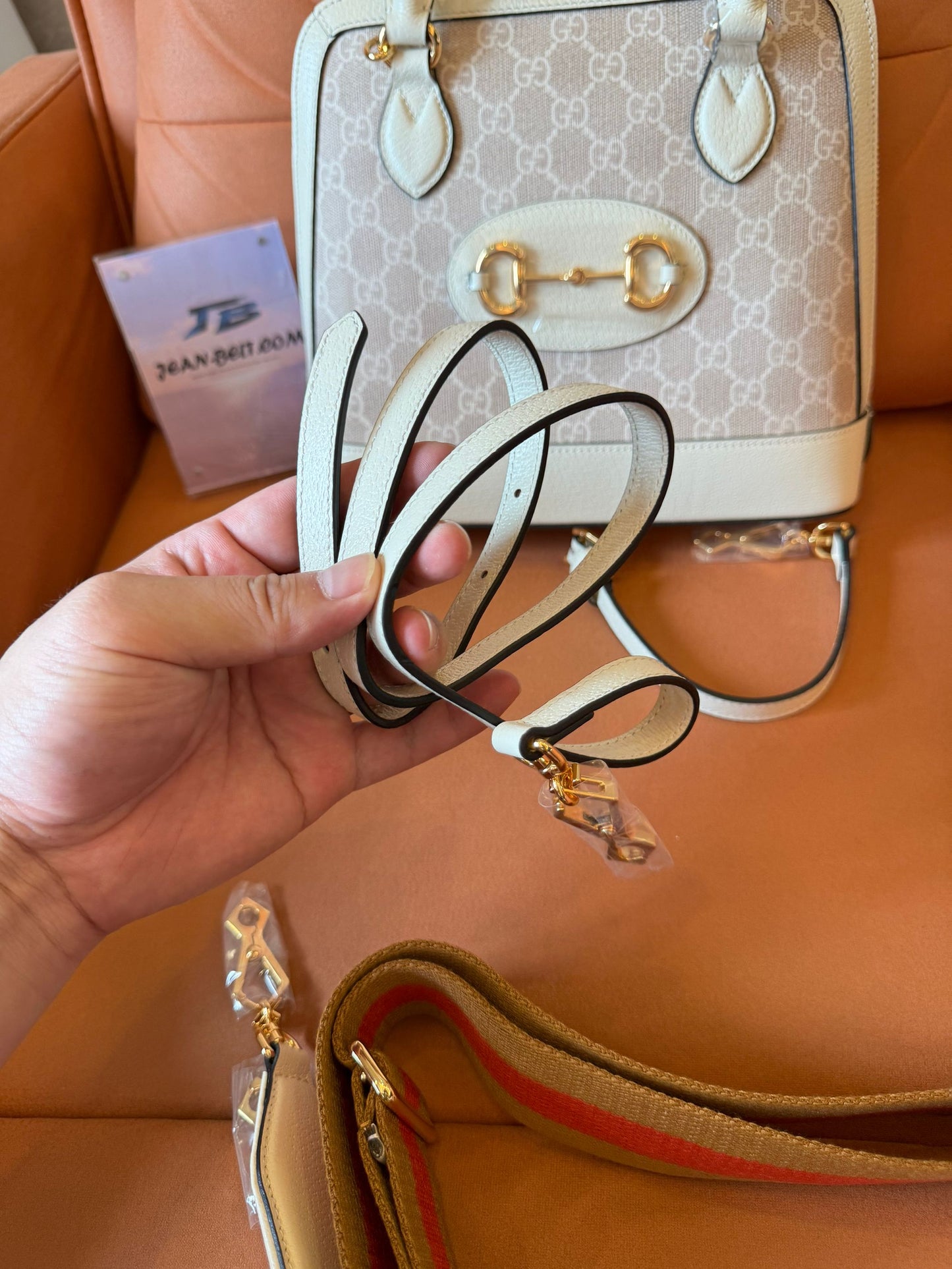 Gucci Horsebit 1995 GG Sueme Handbag