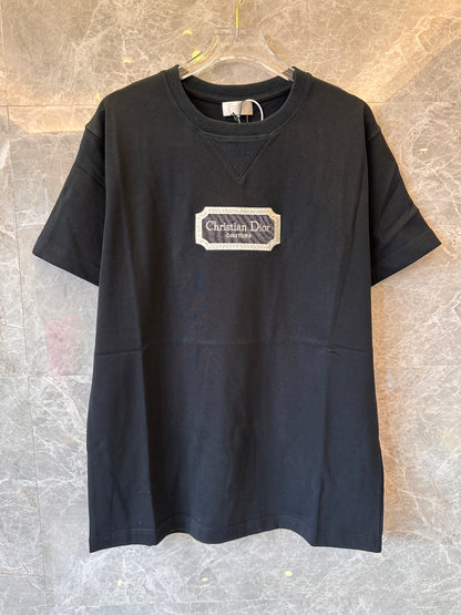 T-shirt Christian Dior Couture coupe décontractée noir en jersey de coton