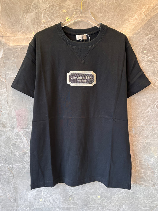 T-shirt Christian Dior Couture coupe décontractée noir en jersey de coton