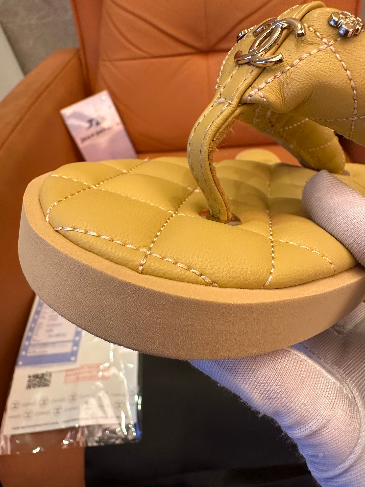 Chanel Flip Flop Cream