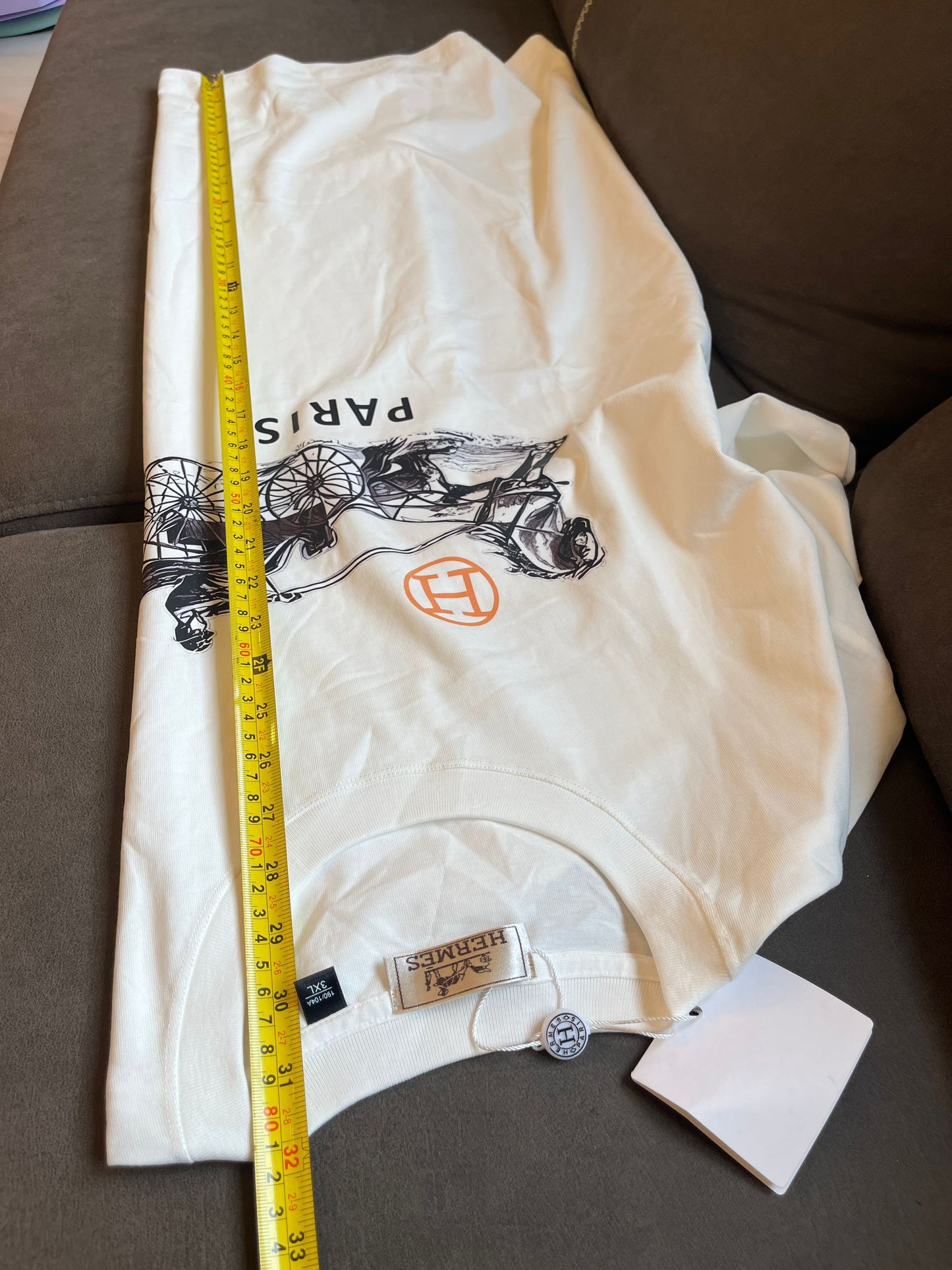 T-shirt en coton à manches courtes pour hommes Hermès Paris
