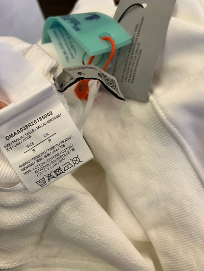 Sweatshirt de algodão e jérsei Off-White branco com capuz e estampa metálica do logótipo em forma de seta
