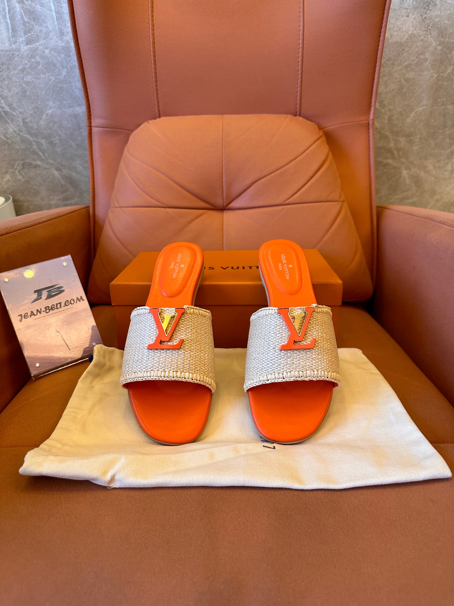 Louis Vuitton LV capri mule laranja