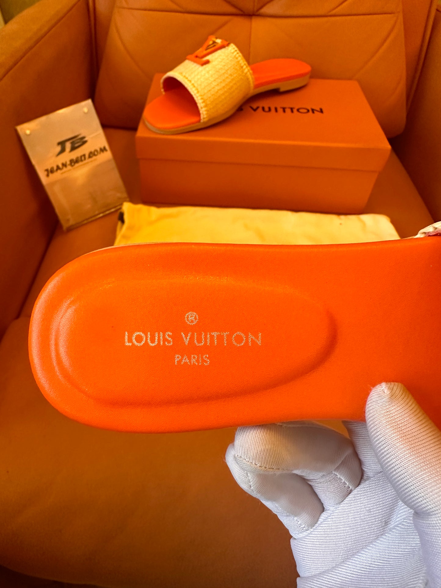 Louis Vuitton LV capri mule laranja