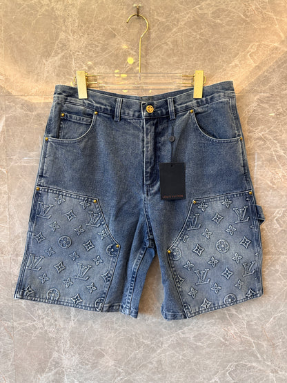 Shorts vaqueros con relieve de Louis Vuitton para unisex