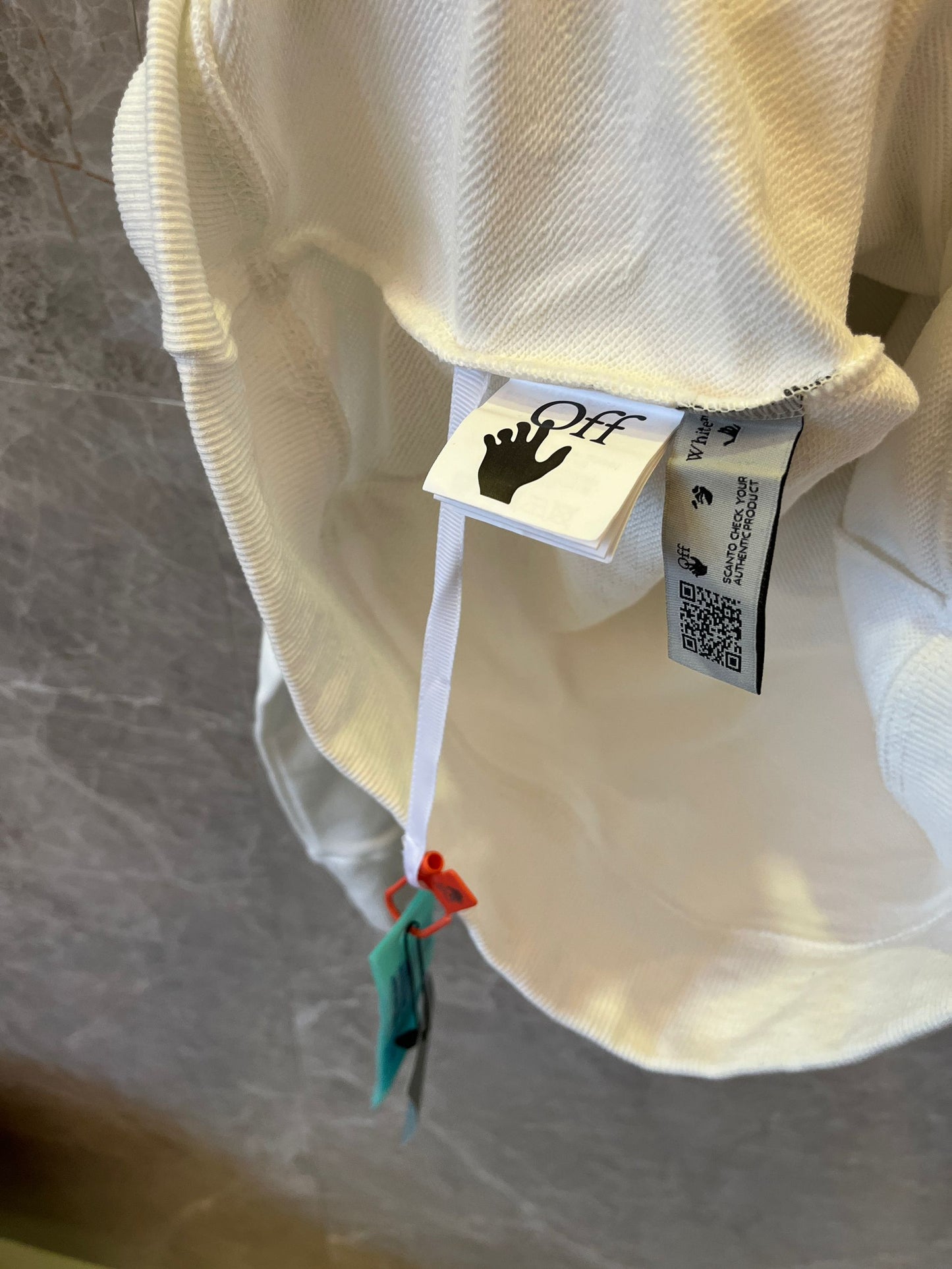 Sweatshirt de algodão e jérsei Off-White branco com capuz e estampa metálica do logótipo em forma de seta