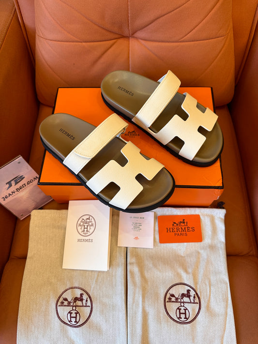 Zapatilla Hermes ancone para unisex crema
