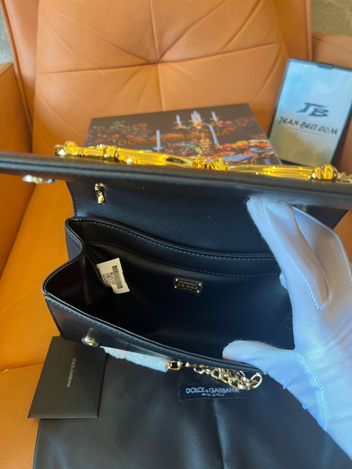 Sac bandoulière en cuir baroque Dolce&Gabbana