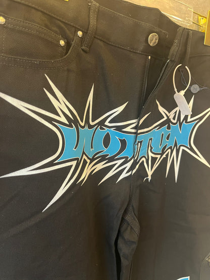 Calça jeans estampada de corrida Louis Vuitton