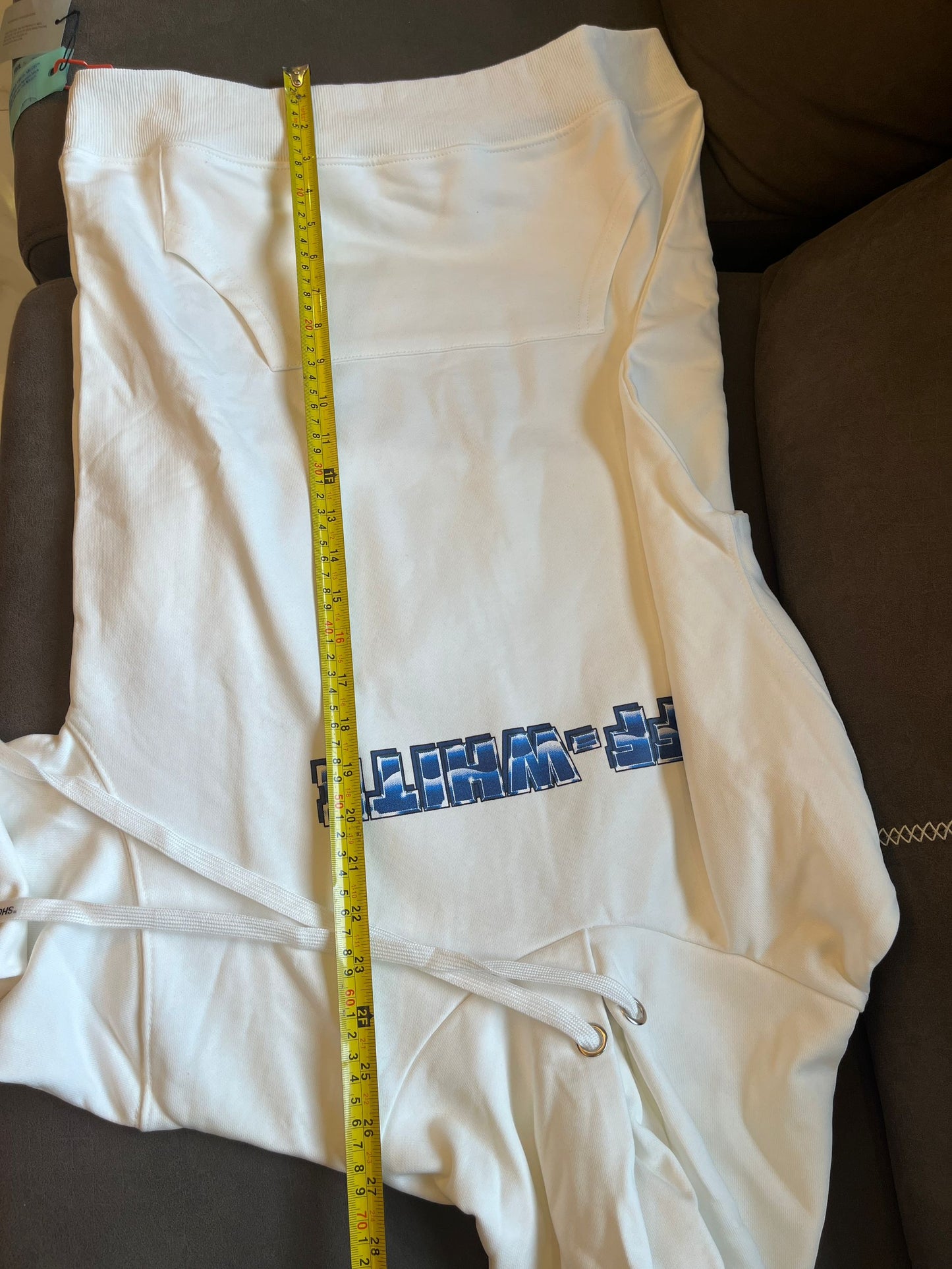 Sweatshirt de algodão e jérsei Off-White branco com capuz e estampa metálica do logótipo em forma de seta