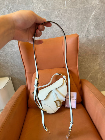 Dior saddle bag for women white