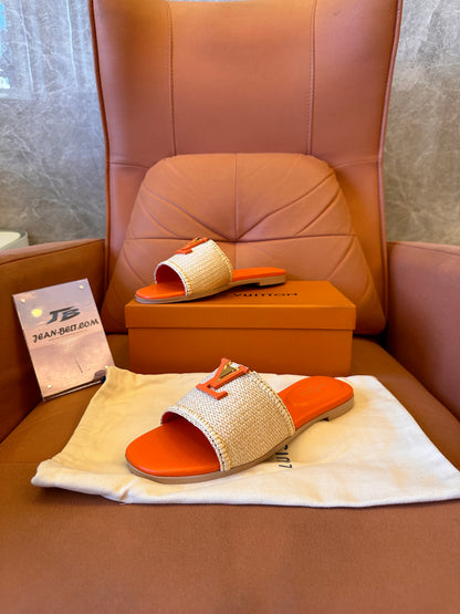 Louis Vuitton LV capri mule laranja