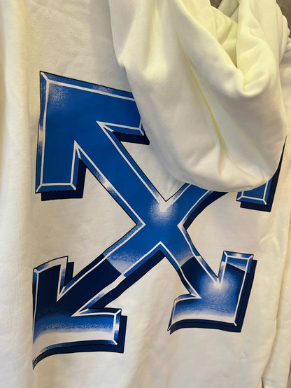 Sweatshirt de algodão e jérsei Off-White branco com capuz e estampa metálica do logótipo em forma de seta