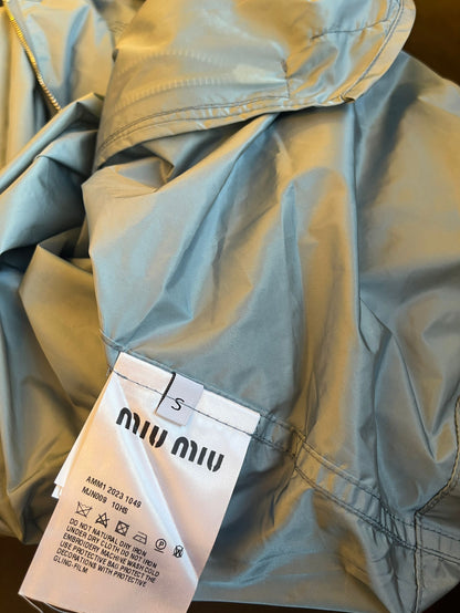 Robe mini en soie technique Miu Miu