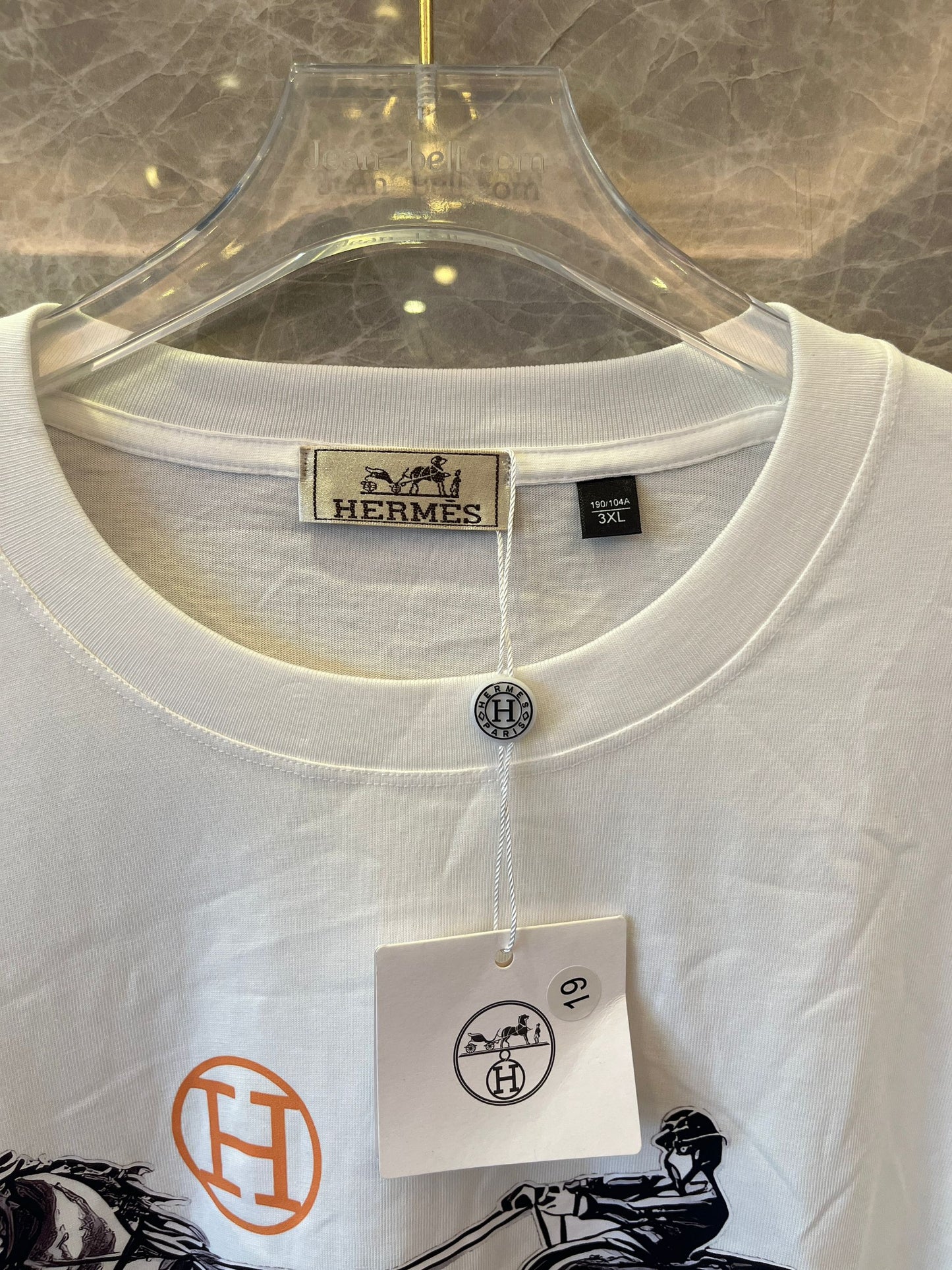 T-shirt en coton à manches courtes pour hommes Hermès Paris