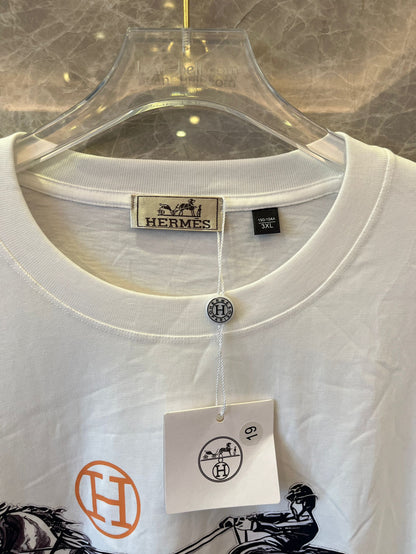 T-shirt en coton à manches courtes pour hommes Hermès Paris