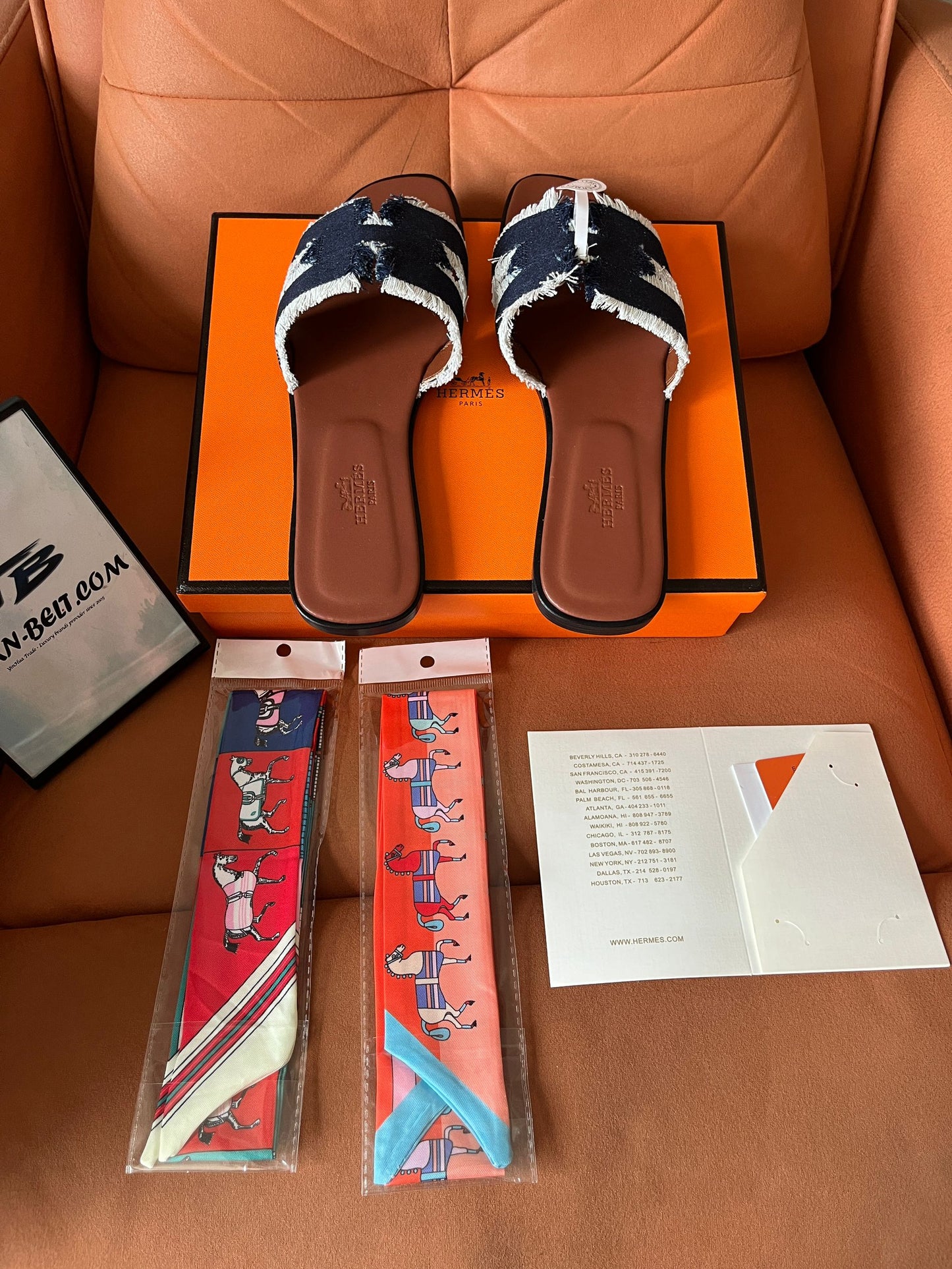Sandalias vaqueras de lona Hermes