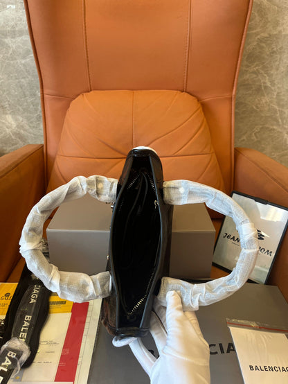 Sac City mini géant en agneau Balenciaga noir