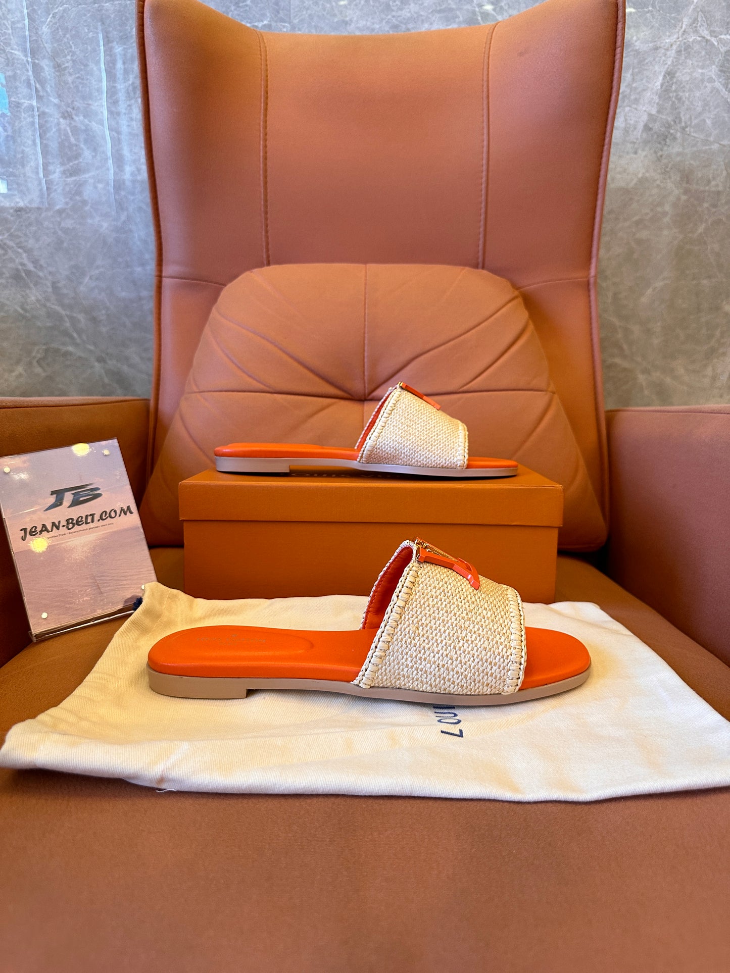 Louis Vuitton LV capri mule laranja
