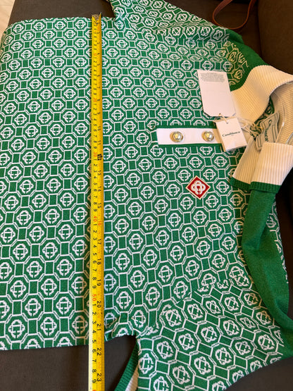 Polo en jacquard monogramme Casablanca vert pour hommes