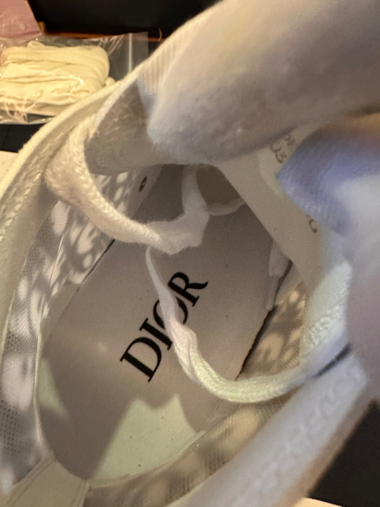 Tênis Dior b23 cano alto branco e preto Dior Oblique Canvas