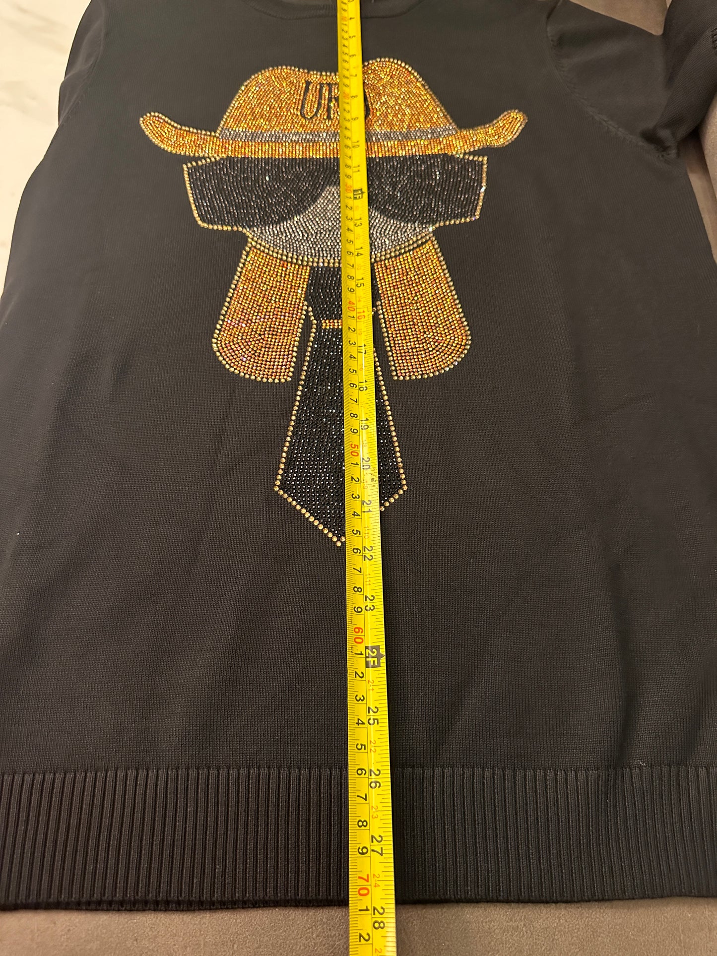 Camisa de malha Fendi com losangos, personagem de desenho animado Lafayette