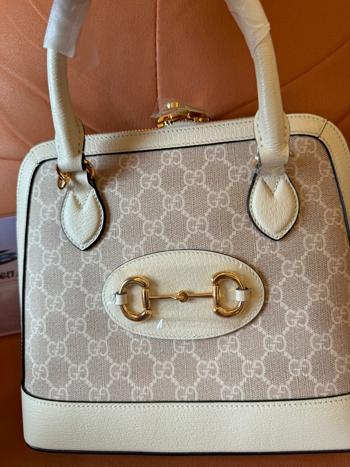 Gucci Horsebit 1995 GG Sueme Handbag