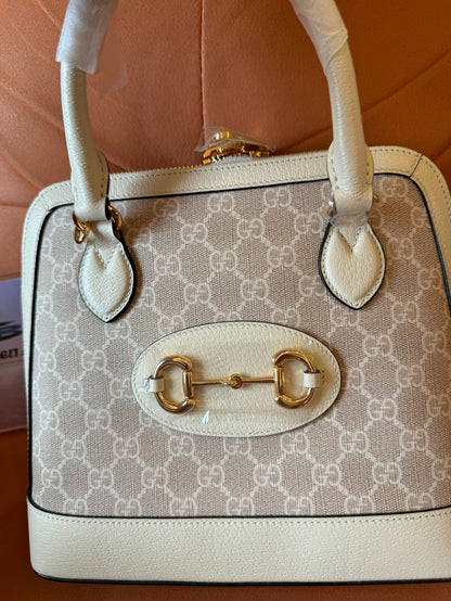 Gucci Horsebit 1995 GG Sueme Handbag