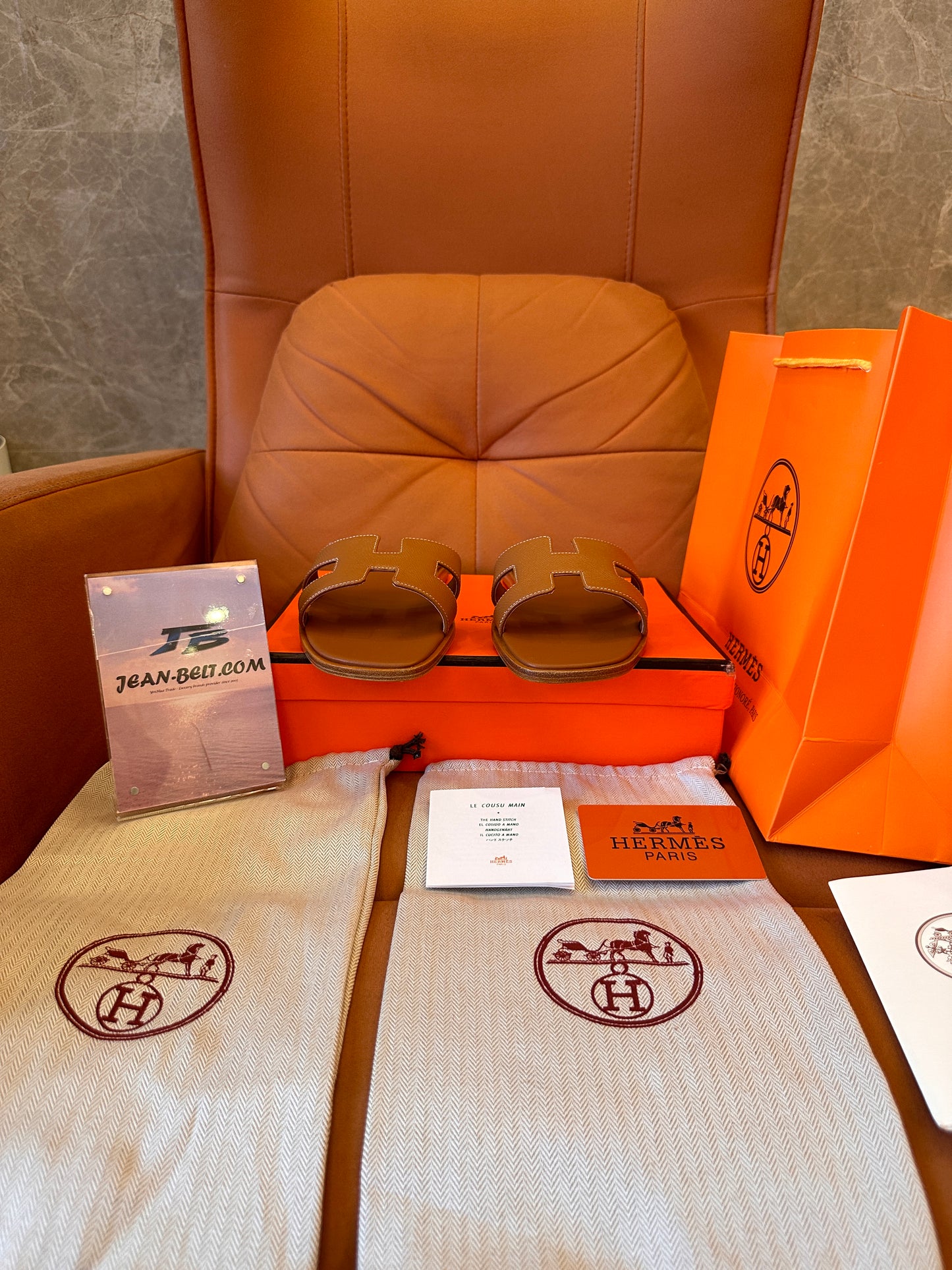 Sandales Hermès orans marron