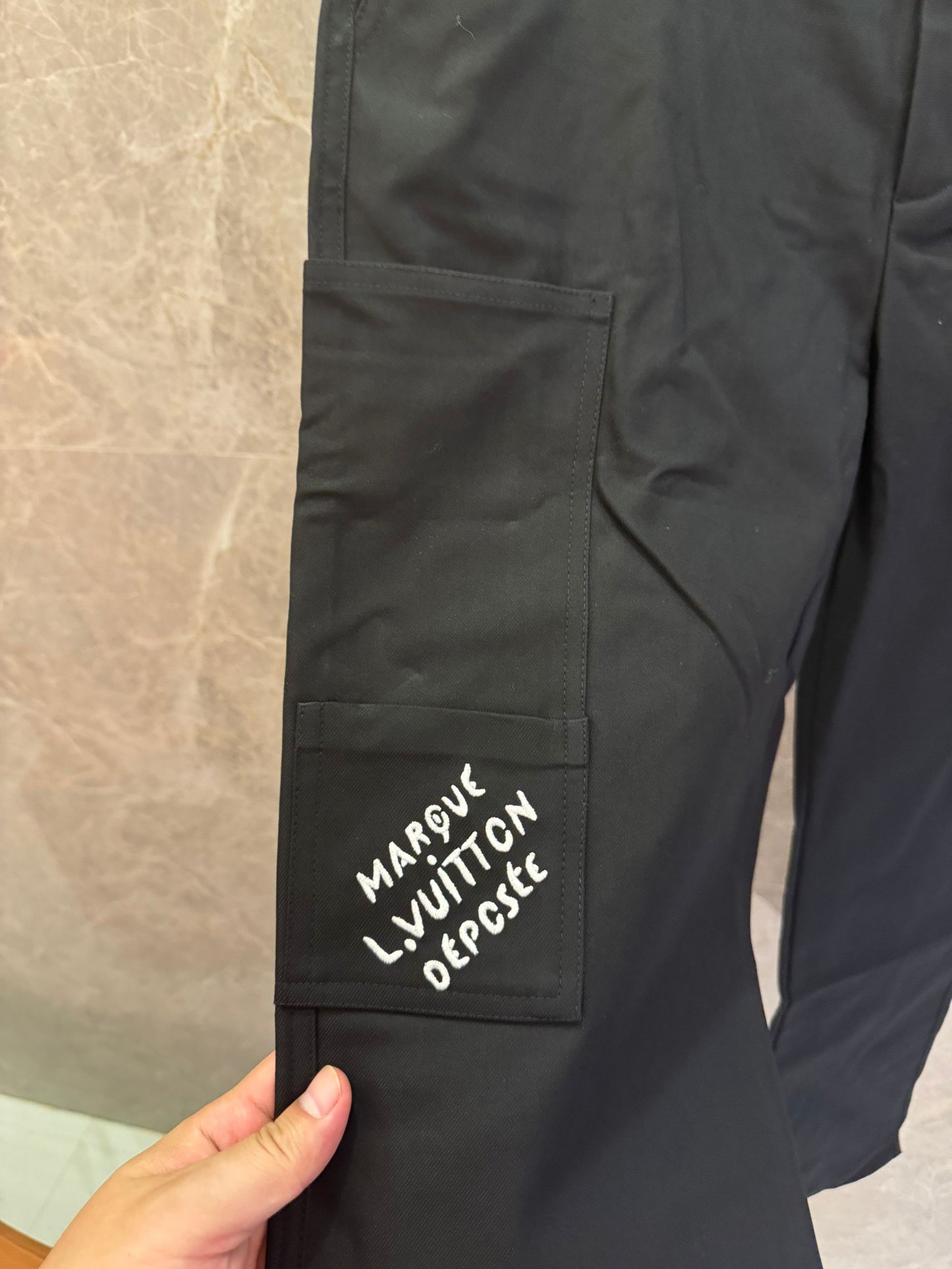 Pantalones de algodón Louis Vuitton para hombre negros