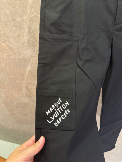 Pantalones de algodón Louis Vuitton para hombre negros