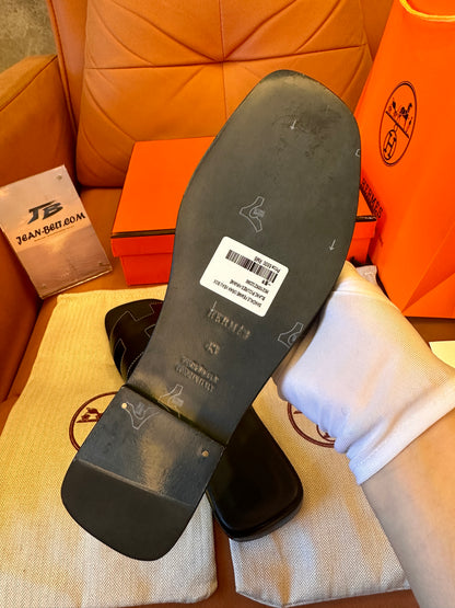 Sandalias Hermes naranjas y negras