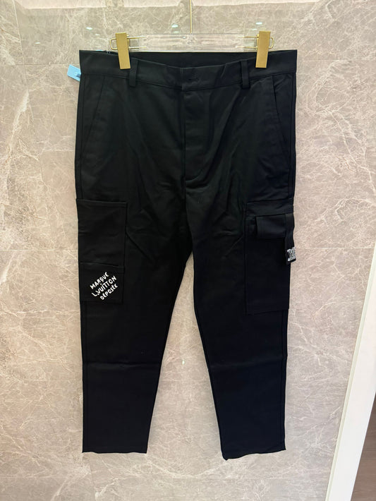 Calças de algodão Louis Vuitton para homem pretas